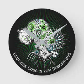 Cool Dane with custom writing Round Clock