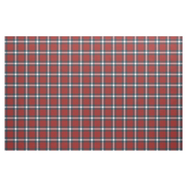 Cool Dark Blue White Red Buffalo Lumberjack Plaid Fabric (Fat Quarter)