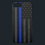 Cool Dark Distressed Police Style American Flag iPhone 8/7 Case<br><div class="desc">A unique cool phone case featuring a dark distressed police flag.</div>