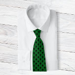 Cool Dark Green Black Skull Dots Pattern Mens Tie<br><div class="desc">This cool,  Polish dots pattern is made up of black would on a dark,  dog green background.</div>