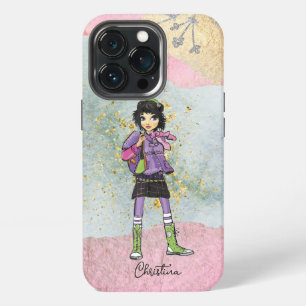 Cool Dark Hair Fashionable Girl Name iPhone 13 Pro Case