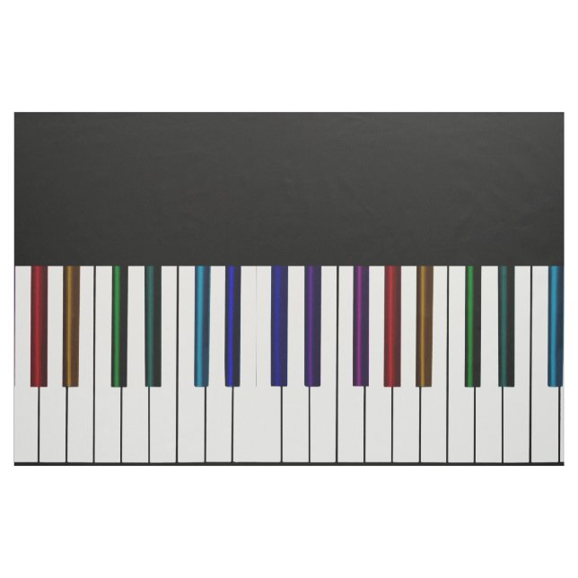 Cool Dark Psychedelic Piano Keys Fabric (Fat Quarter)