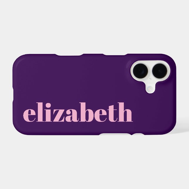 Cool Dark Purple and Light Pink Name Template (Back Horizontal)
