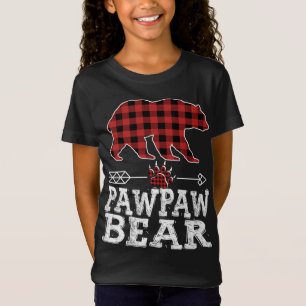 Cool Dark Red Pleid Xmas Daddy Pajama Family Pawpa T-Shirt