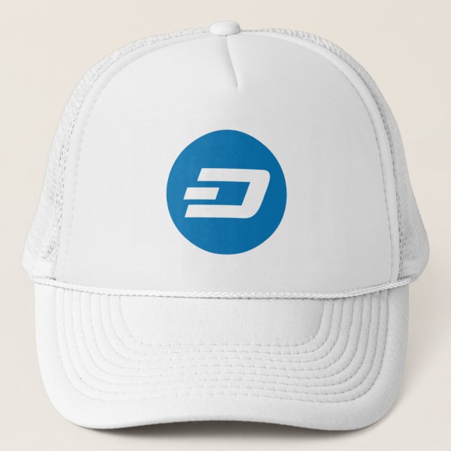Cool Dash Cryptocurrency Coin Sign Trucker Hat (Front)