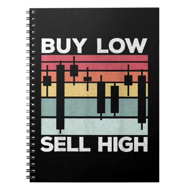 Cool Daytrading Buy low sell high Candlesticks  Notebook (Front)