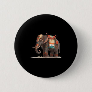 Cool Decorated Elephant Graphic Costume  6 Cm Round Badge
