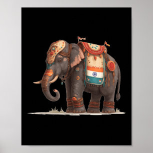 Cool Decorated Elephant Graphic Costume Poster