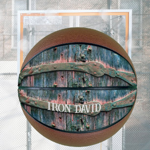 Cool decorative wooden gate personalizable basketball