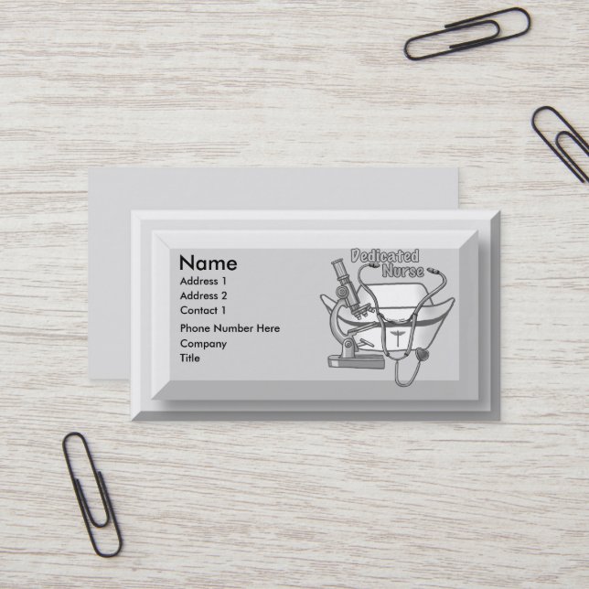 Cool Dedicated  Nurse business cards (Front/Back In Situ)