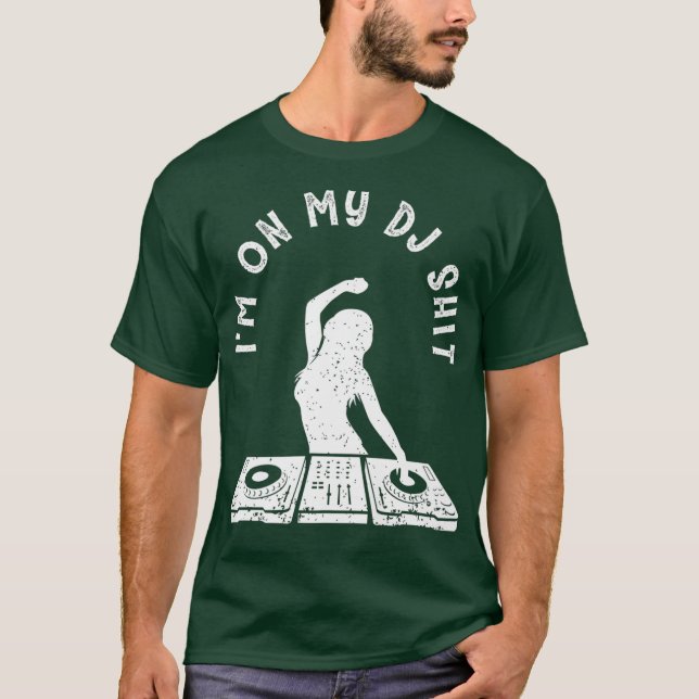 Cool Deejay Image Disc Jockey Meme Mixer Headset T-Shirt (Front)