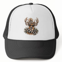 Cool Deer Leopard Hat Christmas Holiday Cheer