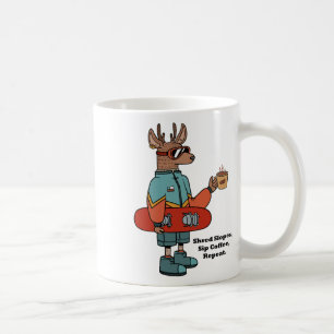 Cool Deer With A Snowboard Coffee Mug