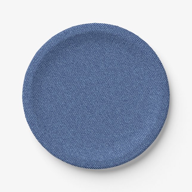 Cool Denim Blue Jeans Paper Plate (Front)