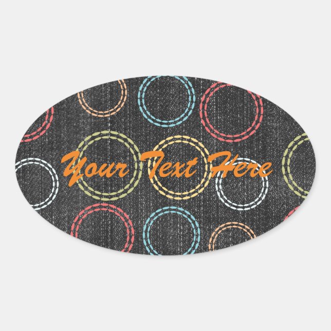 Cool Denim Look Oval Sticker (Front)