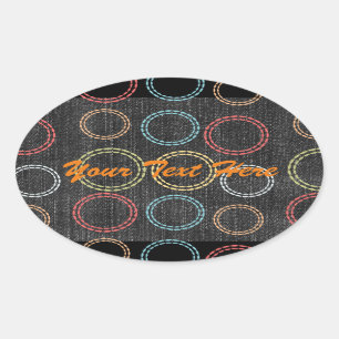 Cool Denim Look Oval Sticker