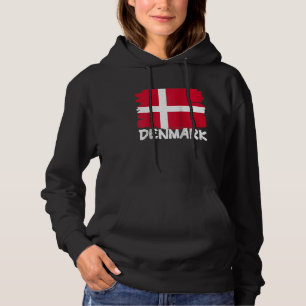 Cool Denmark Flag Raglan Baseball Hoodie