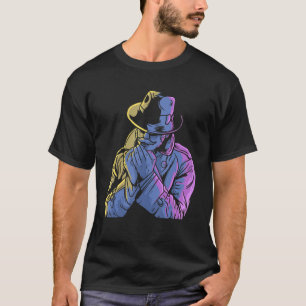 Cool Detective With moustache Mysterious Spy Men W T-Shirt
