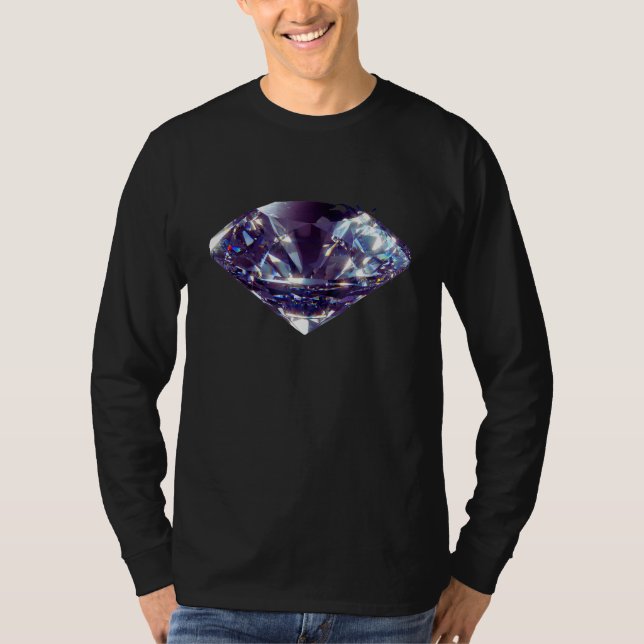 Cool Diamond Shape Jewellery Sparkle Bling Graphic T-Shirt (Front)