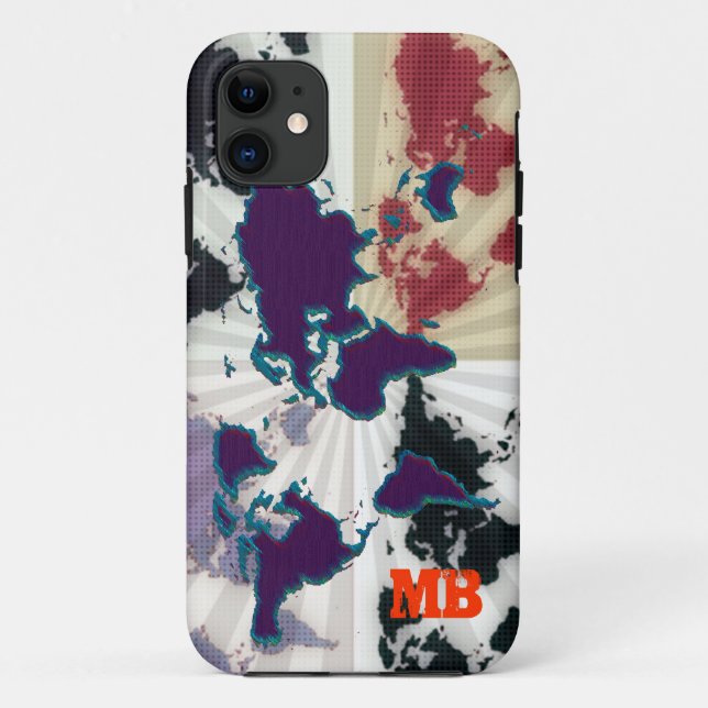 cool different world map Case-Mate iPhone case (Back)