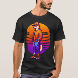 Cool Dingo Modern Urban Style Sunset Retro Art T-Shirt