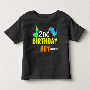 Cool Dinosaur Birthday Boy Party Custom Toddler T-Shirt