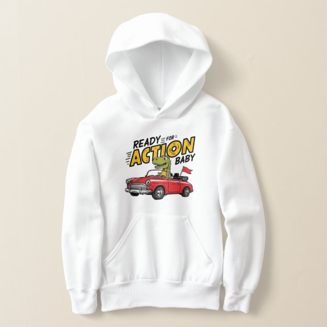 Cool Dinosaur Driving Retro Car Funny Design (Laydown)