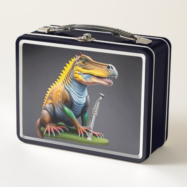 Cool Dinosaur Metal Lunchbox (Front)