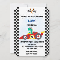 Cool Dinosaur red racing car boy Birthday party
