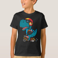Cool dinosaur riding a motorcycle