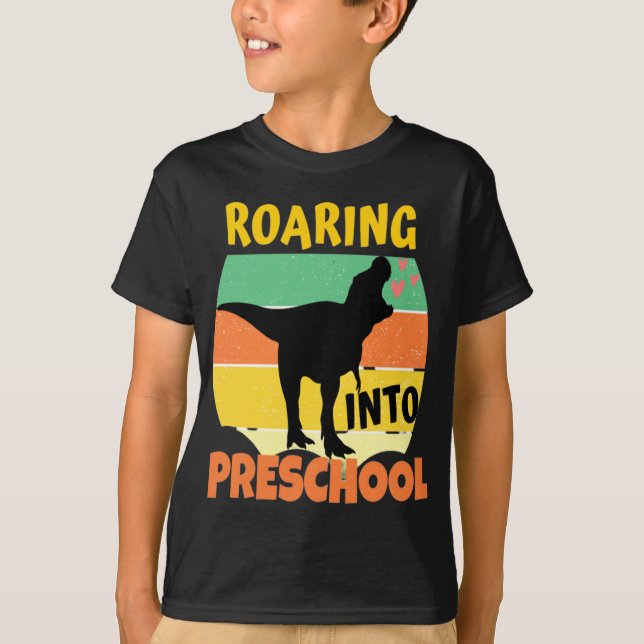 COOL DINOSAUR - ROARING INTO PRESCHOOL T-Shirt (Front)