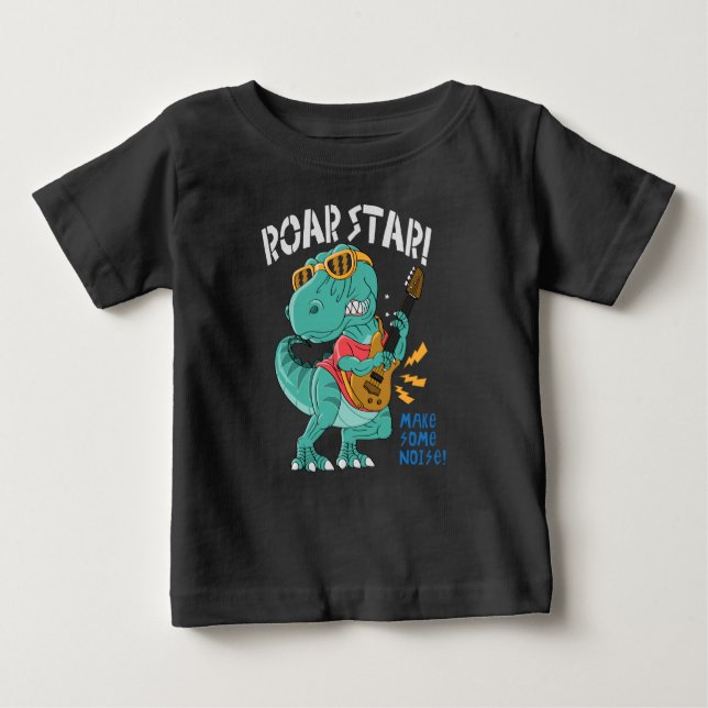 Cool dinosaur rock star baby T-Shirt (Front)