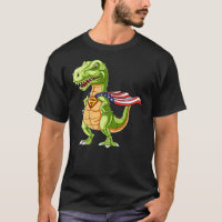 Cool Dinosaur T-Rex T Shirt, Super Captain USA Her