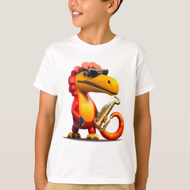 Cool Dinosaur Unisex Kid's T-Shirt (Front)
