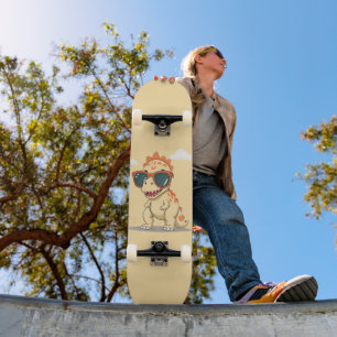 Cool Dinosaur with Sunglasses Funny Cute Kids' T-R Skateboard