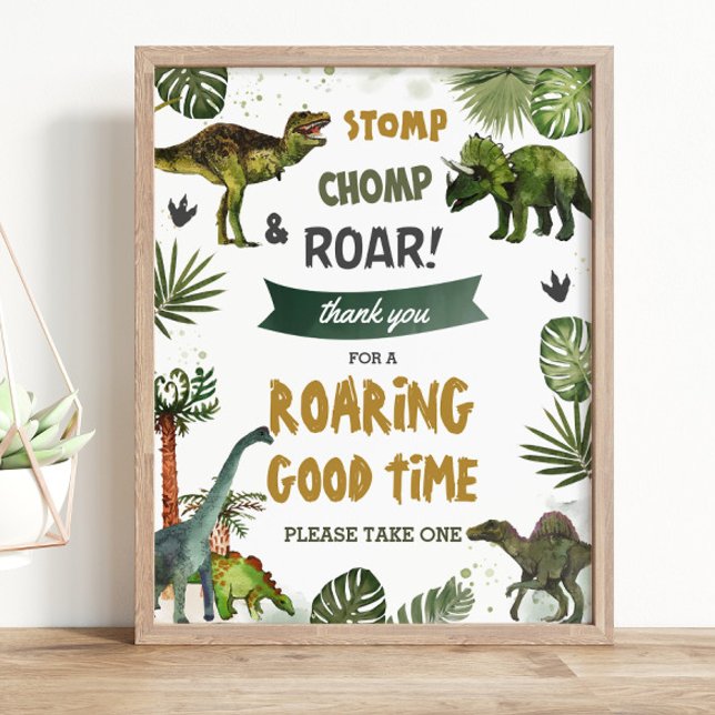 Cool Dinosaurs Jurassic Birthday Party Thank You  Poster (Creator Uploaded)