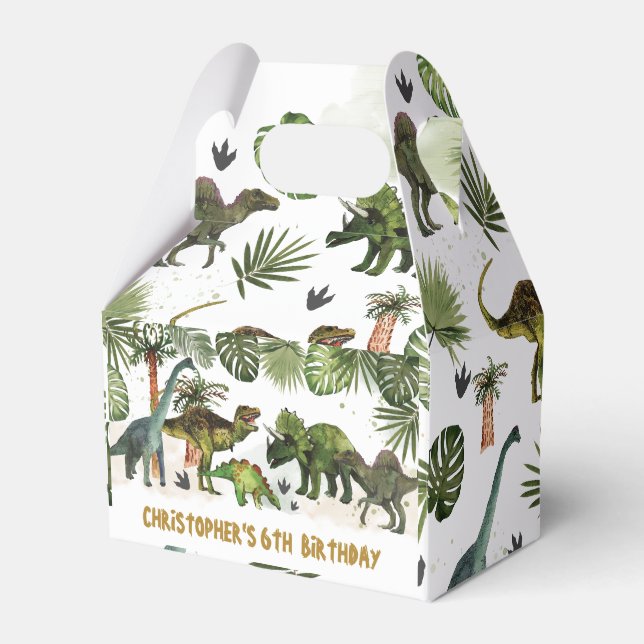 Cool Dinosaurs Jurassic Boy Birthday Party Favour Box (Front Side)