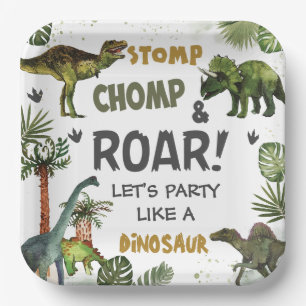 Cool Dinosaurs Jurassic Boy Birthday Party  Paper Plate