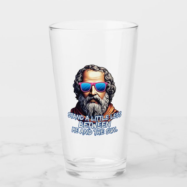 Cool Diogenes Quote Glass (Front)