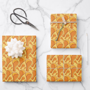 cool dipped chicken tiled fast food pattern wrapping paper sheet
