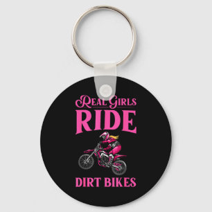 Cool dirt bike art for women girls motocross key ring