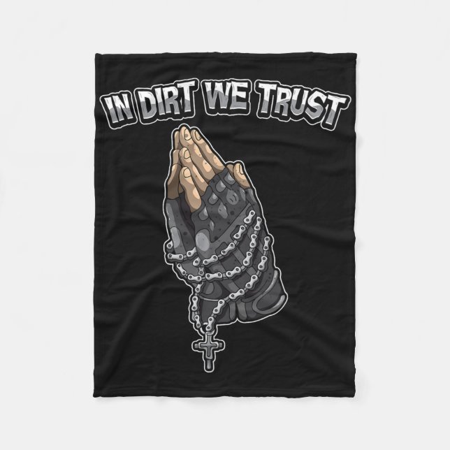 Cool Dirt Mountain Bike Quote In Dirt We Trust Bik Fleece Blanket (Front)