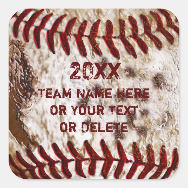 Cool Dirty Baseball Stickers PERSONALIZED (Front)