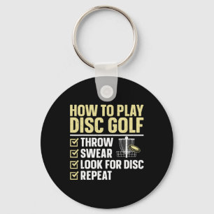 Cool Disc Golf Art For Men Women Kids Golfer Disc Key Ring