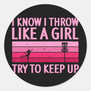 Cool Disc Golf Design For Women Girls Disc Golf Pl Classic Round Sticker
