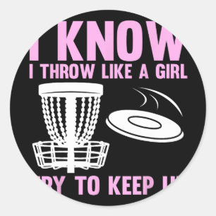 Cool Disc Golf Design For Women Girls Disc Golf Pl Classic Round Sticker