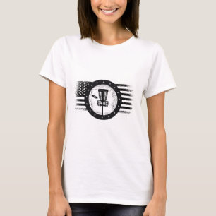 Cool Disc Golf Sport Usa Grunge Flag - Disc Golf  T-Shirt