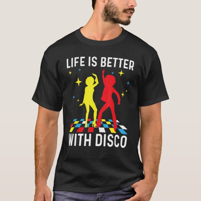 Cool Disco For Men Women 70s 80s Nightclub Music D T-Shirt (Front)