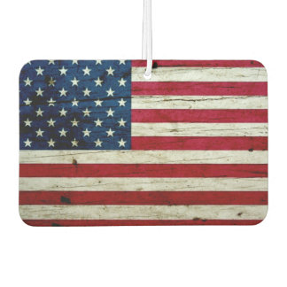 Cool Distressed American Flag Wood Rustic Car Air Freshener