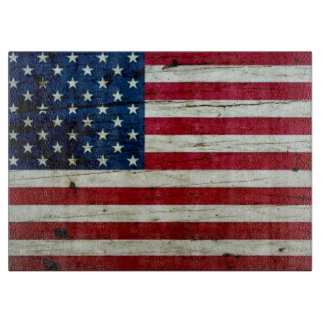 Cool Distressed American Flag Wood Rustic Cutting Board
